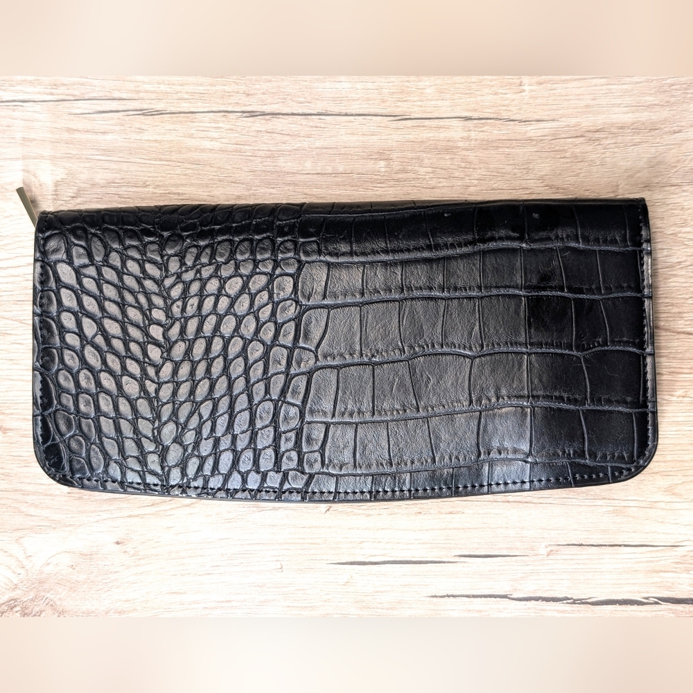 A New Day Black Croc-Embossed Wallet